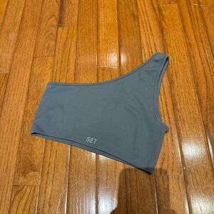 SET Active Asymmetrical Ribbed Bra Top